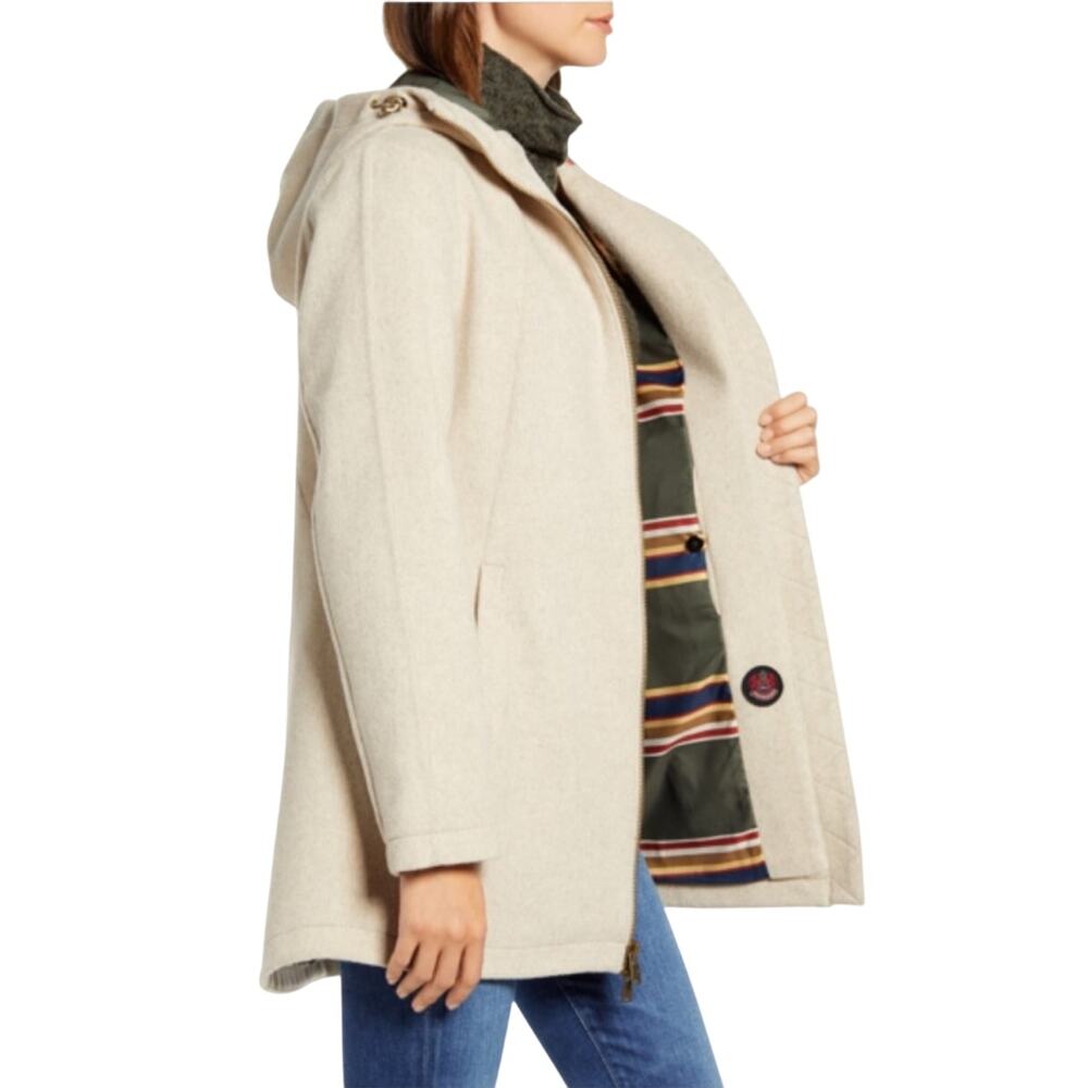 Pendleton Finlay Hooded Wool Blend Coat Water Repellant Striped Lined Jacket